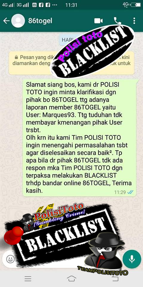 Agen Togel Blcaklist Terbaru 2019 BY TEAM POLISITOTO